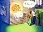  costume creeper ghast halloween house jack-o'-lantern mask minecraft night no_humans okaasan_to_issho pumpkin seitei skeleton_(minecraft) slime_(minecraft) spoo translated vampire zombie_(minecraft) 