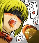  1girl aheago blindfold blonde_hair blush collar disembodied_penis femsub ha-chan open_mouth oral penis saliva saliva_trail slave tongue tongue_out 