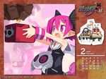  calendar disgaea horns pink_eyes pink_hair raspberyl short_hair 