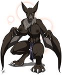  big_breasts breasts brown_fur chest_tuft circles claws collar crouching female front fur hindpaw huge_breasts leash loincloth looking_at_viewer mammal nipples paws solo toe_claws toned topless tuft walter_sache winged_arms wings yellow_eyes 