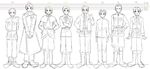  6+boys 8boys america_(hetalia) axis_powers_hetalia china_(hetalia) england_(hetalia) france_(hetalia) germany_(hetalia) height_chart japan_(hetalia) male male_focus monochrome multiple_boys northern_italy_(hetalia) russia_(hetalia) united_kingdom_(hetalia) 