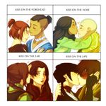  5girls ^_^ aang arms_around_neck avatar:_the_last_airbender avatar_(series) azula bad_deviantart_id bad_id bald bangs black_gloves black_hair black_nails blunt_bangs blush braid brown_hair burn_scar chart closed_eyes couple dark_skin ds-hina ear_kiss english face fingerless_gloves forehead_kiss gloves hair_ornament half_updo hand_on_another's_head hand_on_another's_neck happy heart hetero jewelry katara kiss kiss_chart long_hair long_sleeves mai_(avatar) multiple_boys multiple_girls nail_polish necklace nickelodeon nose_kiss parted_lips ponytail red_lips scar short_hair single_braid sleeves_rolled_up smile sokka suki surprised tattoo ty_lee upper_body wide_sleeves yellow_eyes yuri zuko 