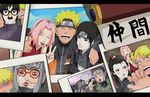  4boys :d black_hair emblem expressionless haruno_sakura hatake_kakashi headband hug ladygt93 logo multiple_boys naruto naruto_(series) naruto_shippuuden open_mouth pale_skin pink_hair sai_(naruto) short_hair smile spiked_hair upper_body uzumaki_naruto v whisker_markings yamato_(naruto) 