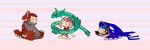  2boys aogiri_(pokemon) bandana black_hair brown_hair chibi closed_eyes facial_hair gen_3_pokemon groudon haruka_(pokemon) kyogre lying matsubusa_(pokemon) multiple_boys pokemon pokemon_(creature) rayquaza red_hair sitting 