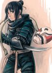  arm_blade black_eyes black_hair blade fullmetal_alchemist lan_fan mask mechanical_arm mukuo solo weapon 