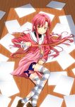  bike_shorts bokken hairband hayate_no_gotoku! katsura_hinagiku long_hair masamune_bokken paper pink_hair shoe_dangle solo striped striped_legwear sword thai thighhighs torn_clothes torn_legwear un4lord weapon wooden_sword yellow_eyes 