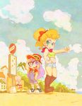  clothes_writing dr._slump highres kimidori_akane multiple_girls nanami_tomorou norimaki_arale pig 