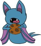  ambiguous_gender blue cookie crazymokona cute fangs multi-colored_body nintendo open_mouth plain_background pok&#233;mon pok&eacute;mon purple solo transparent_background video_games wings zubat 