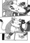  black_and_white chibineco comic cub erection eye_contact gay greyscale haru kissing male monochrome penis shinobu tail translated translation_request unknown_species young 