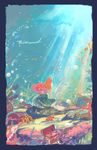  ariel_(disney) bubble crab fish gori_matsu solo sunlight the_little_mermaid treasure_chest underwater 