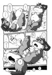  anus ball_licking balls black_and_white censored chibineco comic cub erection gay greyscale haru japanese_text licking male monochrome penis shinobu tail text tongue translated translation_request unknown_species young 