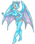  blue_hair boots breasts fangs female gloves hair human humanized mammal midriff nickyflamingo nintendo plain_background pok&#233;mon pok&eacute;mon purple_eyes solo undead vampire video_games white_background wings zubat 