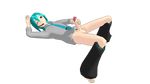  aqua_eyes aqua_hair bare_feet barefoot blush erection hatsune_mikuo highres leg_warmers male male_focus masturbating masturbation matching_hair/eyes mikou necktie penis pubic_hair solo testicles uncensored vocaloid wince wink 