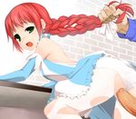  artist_request censored earrings green_eyes hair_pull jewelry mascots panties panties_aside pigtails red_hair short_twintails twintails underwear vaginal wendy wendy&#039;s wendy's white_panties 