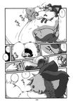  black_and_white chibineco comic cub eyes_closed gay greyscale haru kissing male monochrome saliva shinobu tail translated translation_request unknown_species young 