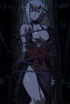  absurdres breasts highres long_hair nipples queen&#039;s_blade queen's_blade screencap shizuka shizuka_(queen&#039;s_blade) shizuka_(queen's_blade) solo standing stitched white_hair 