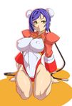  android arcana_heart arcana_heart_3 attp bad_id bad_pixiv_id barefoot blue_hair breasts bun_cover cable chinese_clothes covered_nipples curvy double_bun hair_ornament hairclip highleg highleg_leotard highres hips impossible_clothes large_breasts leotard mei-fang shrug_(clothing) solo thick_thighs thighs wide_hips yellow_eyes 