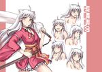  animal_ears dog_ears genderswap inuyasha inuyasha_(character) runliya silver_hair weapon 