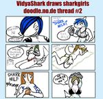  breasts compilation doodle_or_die drawn english_text female fin fish hair marine milf milk mother multiple_scenes orange orange_(fruit) orange_hair parent piercing shark solo sunbathing text vidyashark 