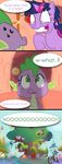  dialog dialogue dragon english_text equine female feral friendship_is_magic goofy_time horn horse insane lesson_zero library male mammal my_little_pony pony scalie spike_(mlp) spike_abuse sweat text tree twilight_sparkle_(mlp) unicorn wood 