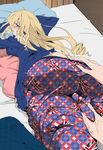  artist_request ass blonde_hair blush cecilia_alcott drill_hair futa futanari futon highres infinite_stratos massage pajamas 