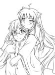  couple genderswap glasses higurashi_kagome hug hug_from_behind inuyasha inuyasha_(character) runliya 