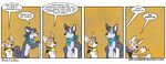  bailey_(housepets!) canine comic confession corgi couple cute dialog dialogue dog english_text eye_contact female flat_chested housepets! husky king_(housepets!) looking_at_each_other male mammal nervous rick_griffin scarf standing straight text webcomic 