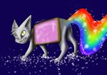  ambiguous_gender cat fangs feline feral grin hair looking_at_viewer mutisija nyan_cat rainbow solo tail whiskers yellow_eyes 