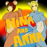  animal_costume animal_ears anna_williams blonde_hair blue_eyes bob_cut breasts brown_hair cat_costume cat_ears cat_tail english highres medium_breasts mouse_costume mouse_ears mouse_tail multiple_girls muscle nina_williams parody pleasure-treasure ponytail short_hair siblings sisters style_parody tail tekken tom_and_jerry 