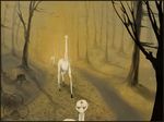  &dagger; creature forest monster nightmare_fuel path slug_(artist) surreal tree unknown_species wood 