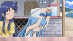  aizawa_chizuru animated animated_gif blue_hair hat ikamusume long_hair lowres original_clip shinryaku! shinryaku!_ikamusume tentacle_hair 
