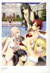  :d :o absurdres armpits artbook artoria_pendragon_(all) banana bandeau bikini black_hair blonde_hair blue_eyes blush blush_stickers book brown_eyes casual_one-piece_swimsuit child clenched_teeth closed_eyes curry fate/zero fate_(series) food fruit grapes green_eyes hair_ribbon highres hisau_maiya irisviel_von_einzbern long_hair matou_sakura mother_and_daughter multiple_girls navel nekonyan o-ring o-ring_bottom o-ring_top one-piece_swimsuit open_mouth ponytail pool purple_eyes purple_hair red_eyes ribbon saber scan short_hair siblings sisters smile sola-ui_nuada-re_sophia-ri spoon swimsuit teeth toosaka_aoi toosaka_rin twintails white_hair younger 