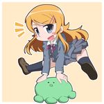  bad_id bad_pixiv_id blonde_hair blue_eyes fang kousaka_kirino leap_frog long_hair octopus ore_no_imouto_ga_konna_ni_kawaii_wake_ga_nai school_uniform solo stuffed_toy vicarioususer-200811 