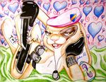  &hearts; beret buckteeth clothed clothing female hat hop_(movie) inviting k-bar_combat_knife knife lagomorph looking_at_viewer mammal pink_berets playful rabbit skimpy smile solo twintailsinc 