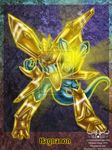  2010 armor blue claws digimon dragon gold helmet magnamon male meghan_hupp solo tail yellow_eyes 