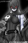  breasts chain demon devil digimon female jrpf ladydevimon mask red_eyes skull solo 
