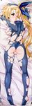  anus ass blonde_hair blush bodysuit breasts breasts_outside dakimakura fat_mons full_body green_eyes heterochromia highres large_breasts long_hair lying lyrical_nanoha mahou_shoujo_lyrical_nanoha_vivid nipples older pussy red_eyes side_ponytail solo torn_clothes vivio yatsushima_tetsuya 