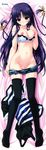  absurdres amatsu_misora_ni! black_legwear black_tank_top blush bra bra_pull braid breasts dakimakura denim denim_shorts full_body hair_twirling highres huge_filesize light_smile lingerie lying navel nipples on_back panties panty_pull paw_print pulled_by_self purple_eyes purple_hair pussy_juice shintarou shirt shirt_removed shorts shorts_pull skindentation small_breasts solo strap_slip striped striped_shirt tank_top thighhighs tobari_chisa underwear white_bra white_panties 