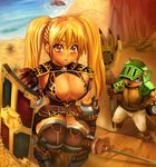  alec animal armor artist_request blush breasts character_request cleavage large_breasts shield sword weapon 