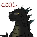  dahurgthedragon english_text eyewear finger_point glasses godzilla godzilla_(series) pointing ragincajun reaction_image reptile scales scalie simple_background spines sunglasses text translucent 