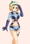  1girl artist_request bel_(pokemon) blush character_request cosplay fuuro_(pokemon)_(cosplay) hat highres pokemon pokemon_(game) pokemon_black_and_white pokemon_bw solo turizao 
