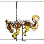  bell bondage bound bow carousel horn male penis plain_background slug_(artist) solo white_background 