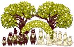  bride bunny collet groom lowres no_humans original pixel_art transparent_background tree wedding 
