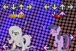 amazing arrow blue_eyes cutie_mark d: dance_dance_revolution ddr english_text equine exclamation female feral fluttershy_(mlp) friendship_is_magic hair horse loop mammal mat my_little_pony pegasus pink_hair pony purple_hair smile text twilight_sparkle_(mlp) unknown_artist wings 