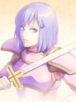  armor fire_emblem fire_emblem:_monshou_no_nazo kinoeneko midia purple_eyes purple_hair short_hair solo sword weapon 