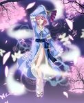  ghost no_panties pikoring pink_eyes pink_hair saigyouji_yuyuko solo touhou 