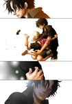  black_hair freckles hat jewelry kara_(acluf-0156) monkey_d_luffy multiple_boys necklace one_piece portgas_d_ace short_hair straw_hat tattoo time_paradox younger 
