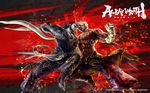  2boys angry asura asura&#039;s_wrath asura's_wrath asura_(asura&#039;s_wrath) asura_(asura's_wrath) beard black_hair blue capcom clenched_hand collision cyber_connect_2 epic facial_hair fist headbutt multiple_boys official_art red rival wallpaper white_hair yasha_(asura&#039;s_wrath) yasha_(asura's_wrath) 
