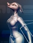  3d android anthro breasts butt canine female fox mammal model modeling sci-fi science sculptris solo technology vulpesco yellow_eyes 