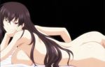  ass breasts brown_hair highres kawakami_momoyo large_breasts laying_down long_hair lying maji_de_watashi_ni_koi_shinasai! nude red_eyes solo 